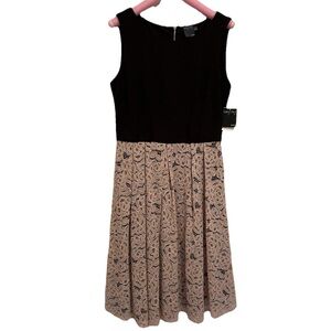 Gabby Skye NWT Sleeveless A Line Dress Lace Pink & Black Women’s Size 8